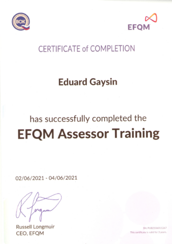 Certificate of Completion